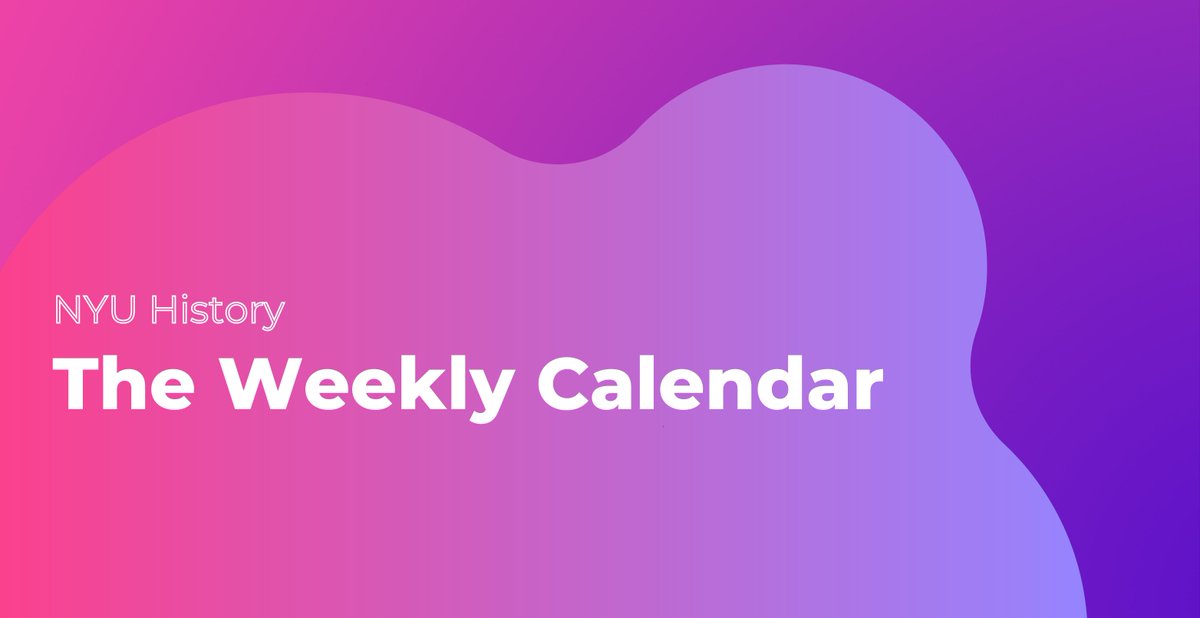 Check out the Department calendar for events happening around History this week!

as.nyu.edu/departments/hi…