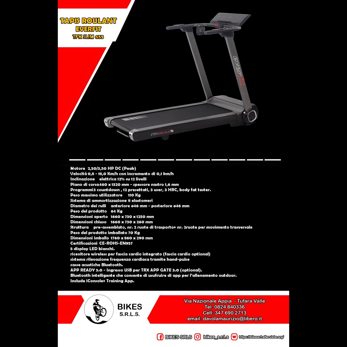 BIKESSRLS's tweet photo. TAPIS ROULANT EVERFIT TFK-655 slim
-
-
-
#tapisroulant #cyclette #vogatore #palestra #homgym #gym #toorx #jkfitness #everfit #blogger #speedbike #SEO #Japan #twitter #momento #delgiorno #gymlife #news #novità #offerta #offerte #foto #art #gymnast #uominiedonne #Amadeus #Festival https://t.co/VqFEghCpsE