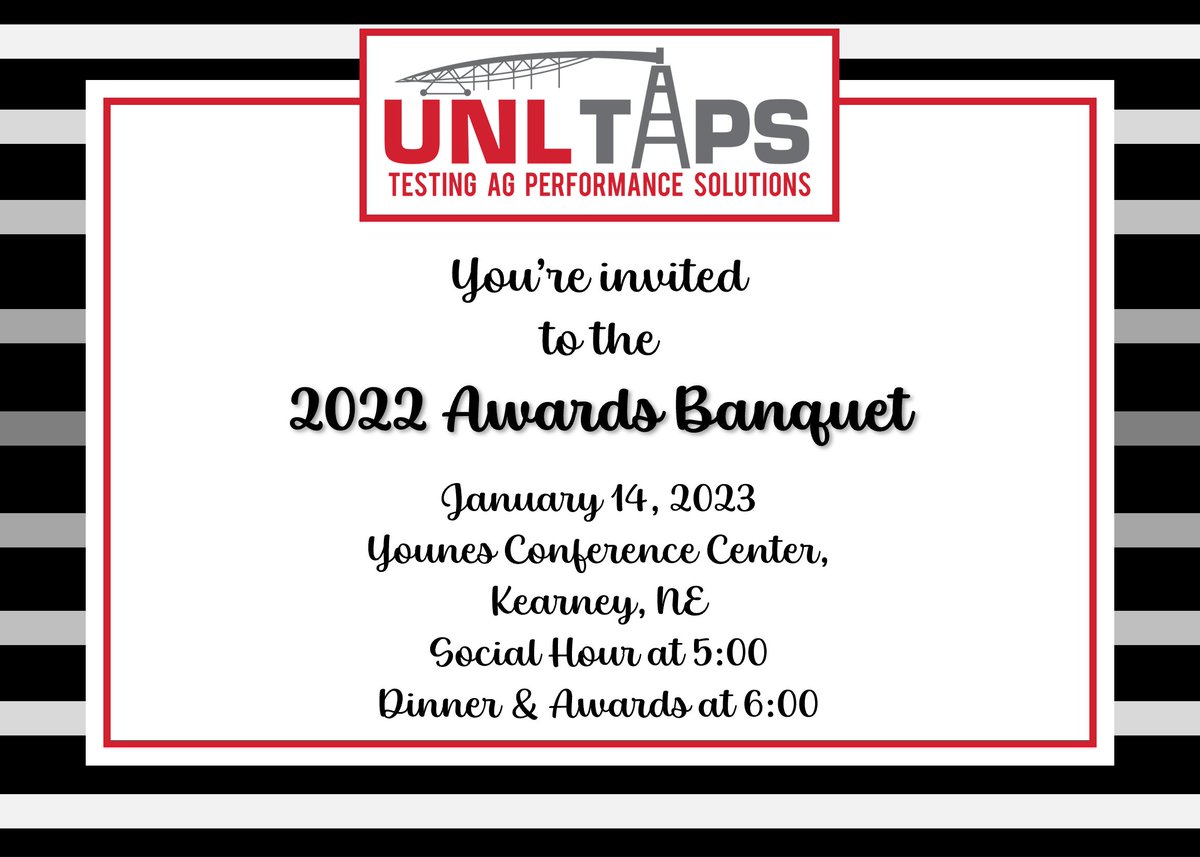 Mark your calendars and plan to join us on January 14th in Kearney for this culmination event. Visit the TAPS website to learn more or register to attend. We do kindly request you register by January 4th for planning purposes. taps.unl.edu/taps-banquet-c…