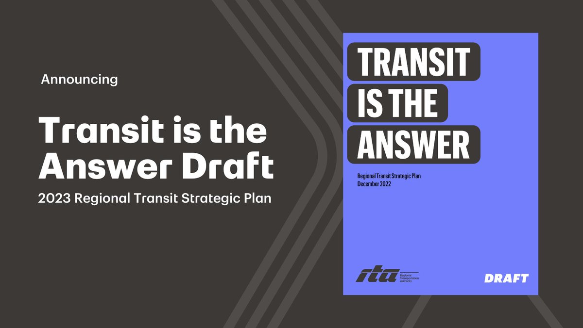 RTA_Chicago's tweet image. We are excited to announce that Transit is the Answer, the Chicago region's new transit strategic plan draft is officially here! Read the plan and learn how you can weigh in now through January 9th rtachicago.org/region/transit….