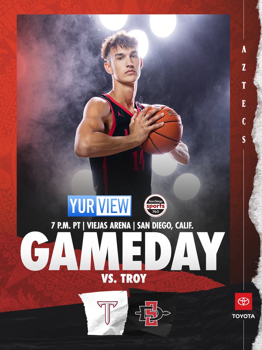 Back in action tonight vs. Troy!

🕖: 7 p.m. PT
📺: Yurview or MW Network
📻: SportsSD.com/listen (<a href="/Sports760/">San Diego Sports 760</a>) 
📶: bit.ly/3UAcrs1
🎟️: bit.ly/3uoW4NV

#TheTimeIsNow