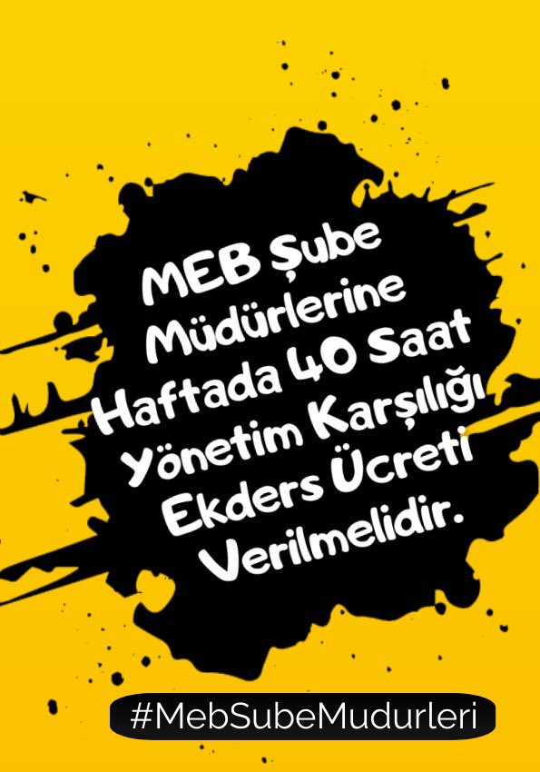 Sube müdürleri başöğretmen uzman öğretmen olamamaktadır.MEB şube müdürlerinin mağduriyeti giderilmelidir. 
#MebSubeMudurleri
<a href="/tcbestepe/">T.C. Cumhurbaşkanlığı</a> <a href="/RTErdogan/">Recep Tayyip Erdoğan</a> <a href="/dbdevletbahceli/">Devlet Bahçeli</a> <a href="/tcmeb/">Millî Eğitim Bakanlığı</a> <a href="/_aliyalcin_/">Ali YALÇIN</a>