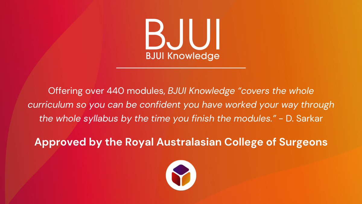 “BJUI Knowledge is a resource you can trust. You can be assured the content is relevant and of high quality.” – D. Sarkar.

Find out more about how BJUI Knowledge can enhance your #urology career.

#elearningplatform #cpd #urologist

bit.ly/3VvVslu