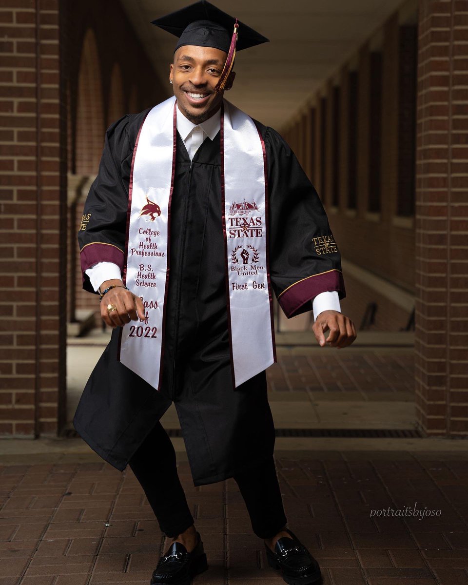 “My middle name should be adversity.” 

December 10th, 2022 at 2pm 
Bachelor of Science in Health Science
Minor in Exercise Sports Science
Texas State University

⁃First Generation
⁃Black Men United Public Relations Chair 21-22’
⁃Black Men United Senior Advisor 22’