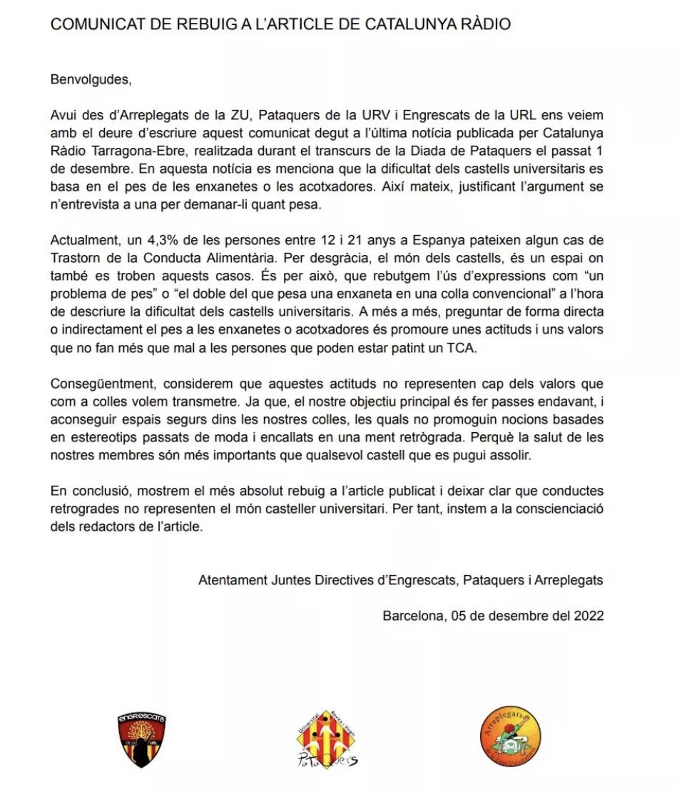 PataquersURV's tweet photo. En resposta a l’article de @CatalunyaRadio 

@arreplegats @EngrescatsURL https://t.co/svWMAXpWjo