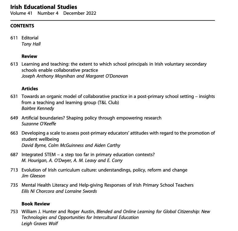 Irish Educational Studies (IES) (@editor_ies) on Twitter photo Delighted to see our final print issue of Volume 41 go to press. Congratulations all authors featured in this our 4th of 4 issues in 2022; thank you as always to our reviewers, editors, readers, subscribers & production & publication teams <a href="/esai_irl/">ESAI</a> <a href="/tandfonline/">Taylor & Francis Research Insights</a> <a href="/educationarena/">Education for all</a> Delighted to see our final print issue of Volume 41 go to press. Congratulations all authors featured in this our 4th of 4 issues in 2022; thank you as always to our reviewers, editors, readers, subscribers & production & publication teams <a href="/esai_irl/">ESAI</a> <a href="/tandfonline/">Taylor & Francis Research Insights</a> <a href="/educationarena/">Education for all</a>