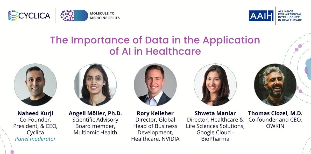 Cyclica's tweet photo. #ICYMI - In case you missed it, check out Ep. 6 of our Molecule to Medicine (M2M) series - a #FiresideChat on Cloud Computing for AI Drug Discovery.
👀:https://t.co/HDnoH7gDVv
#DrugDiscovery #artificialintelligence #techpharma https://t.co/9OdNXwFFpb