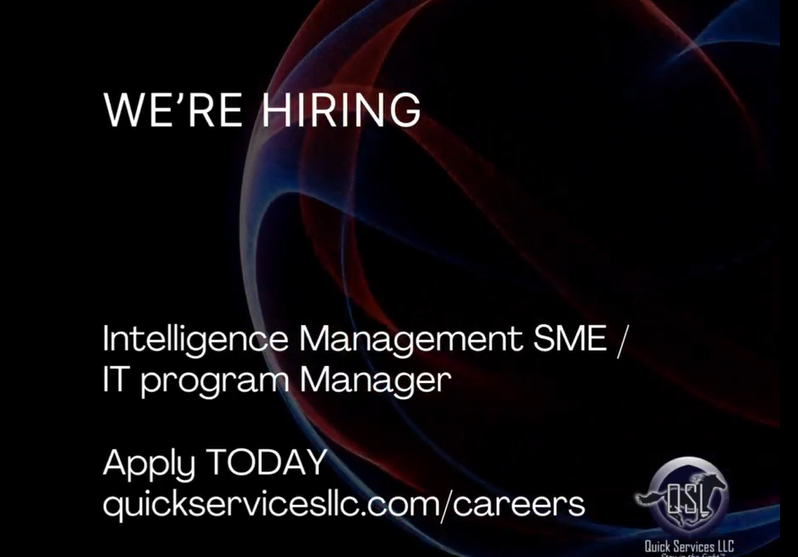 QSL638's tweet photo. QSL has an opportunity for an Intelligence Management SME / IT Program Manager at Ft. Meade, MD.

For a complete job description and to APPLY TODAY visit https://t.co/DqkvJkCn89

#HIRINGNOW #hiringalert #Hiring https://t.co/cno3OI488n
