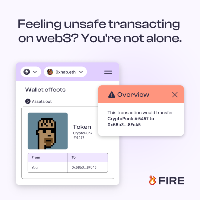 trade_iceberg's tweet photo. See why thousands of web3 users are using Fire every day to protect against scams and frauds.