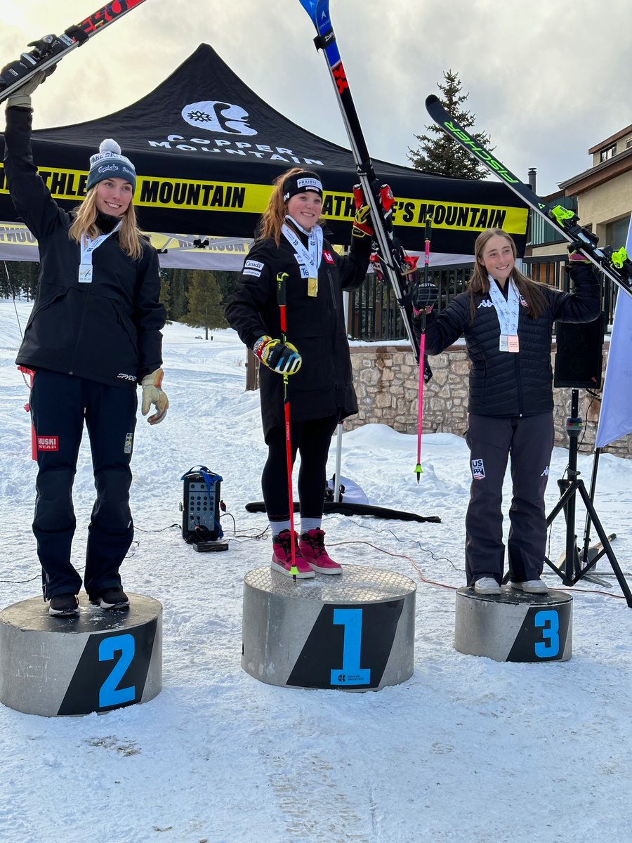 SSCVail's tweet image. Great 4 days of women's NorAm cup racing 4 @SSCVail current &amp;amp; former athletes @ Copper this week. Podium photo recap below w/ below athletes
12/1/22 GS - Kjersti Moritz - 3rd overall
12/2/22 SL - Allie Resnick - 1st Overall
12/3/22 SL - Liv Moritz - Junior Podium- 2nd 5th Overall