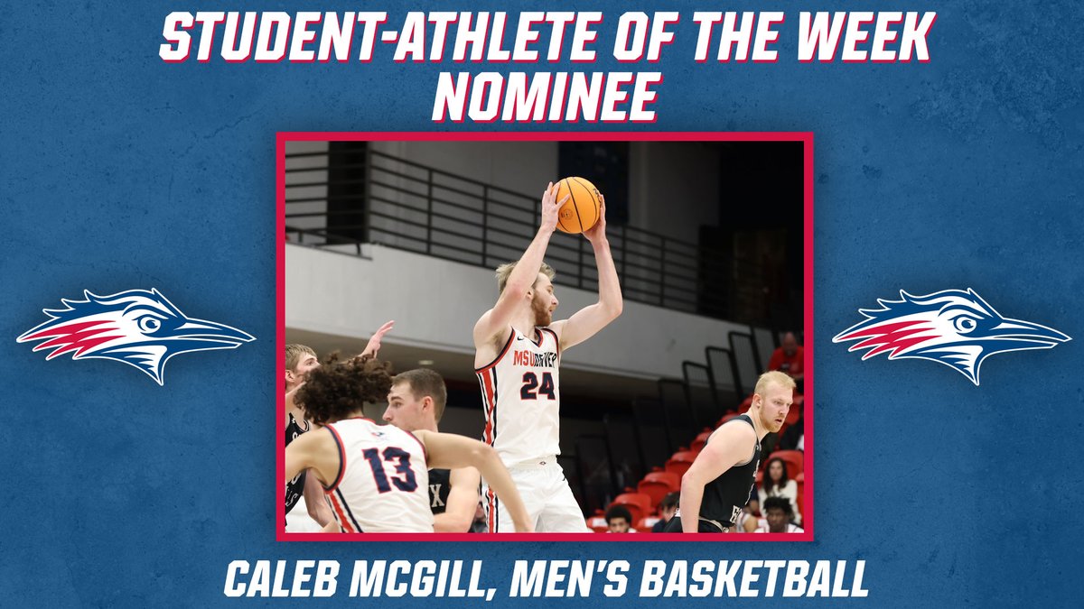 The third Student-Athlete of the Week nominee is <a href="/MSUDenverMBB/">MSU Denver Men's Basketball</a>'s Caleb McGill!

Caleb was a defensive force in the Roadrunners' victory at Mesa, keeping the Mavs' leading scorer to just 10 pts (after averaging 18.4), while grabbing 13 pts &amp; 5 rebs of his own 💪😤

#GetRowdy🔴🔵