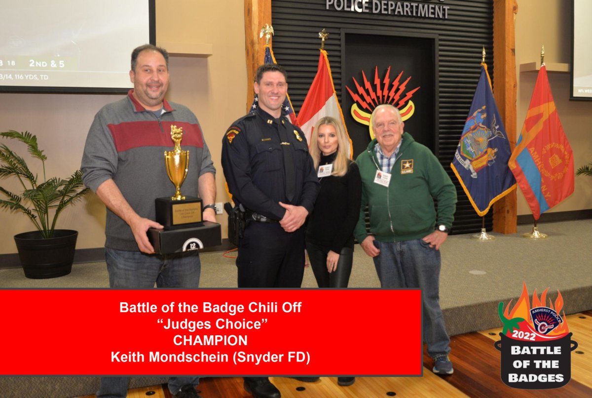 amherstpoliceny's tweet photo. [AMHERST POLICE, NY] -- 2022 Battle of the Badges Chili Cook Off benefiting Child and Family Services. https://t.co/108hAAYg8S