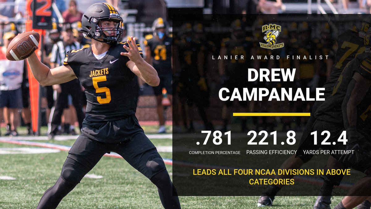 RMCathletics's tweet image. Drew Campanale of @RMCfootball named finalist for Lanier Award. #SWARMSZN rmc.prestosports.com/sports/fball/2…