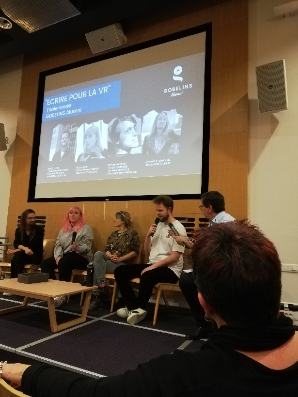 Heureux d'accueillir le tout 1er événement du réseau GOBELINS Alumni, "Ecrire pour la VR" sur le thème de l'écriture immersive. Animé par <a href="/ARNAUD92320/">Arnaud Lacaze</a> avec Samuel Lepoil de <a href="/TamanoirStudio/">Tamanoir Immersive studio</a>, Stella Jacob, Béatrice Lartigue <a href="/epure_/">Béatrice Lartigue</a>, <a href="/MChelebourg/">Mathias Chelebourg</a>. Le réseau : alumni.gobelins.fr