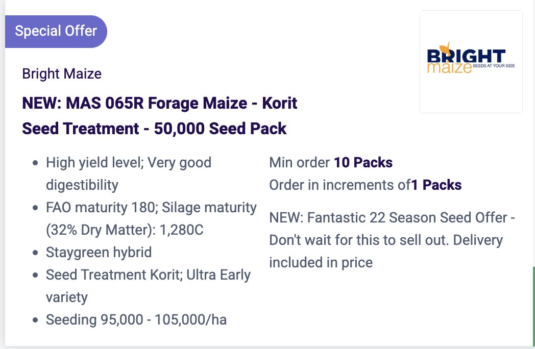 Might just be the cheapest 2022 🌽 seed in the country and available <a href="/Farmdealsag/">Farmdeals.ag</a> now. Don't delay, this will sell out fast.

Sign in or sign up for free today at farmdeals.ag to find out more about this and other deals accessible to you 🤝📈😊