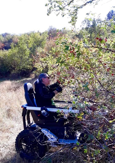 TerrainHopperUS's tweet photo. Stop and smell the roses.  And pick a few too.

#allterrainwheelchair #offroadwheelchair #adaptiveadventures #adaptiveequipment #adaptiverecreation #adaptivehiking #adaptivecamping #wheelchairlife #wheelchairhiking #beachwheelchair #customwheelchair #disability https://t.co/qdvHU7x29v