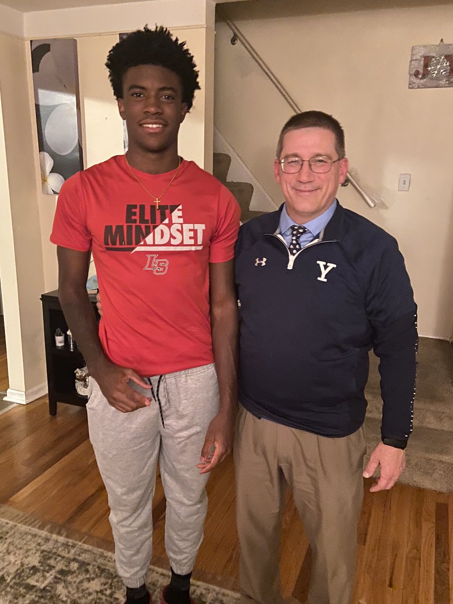Thank you coach <a href="/StevenVashel/">Steven Vashel</a> for visiting me and the family! <a href="/yalefootball/">Yale Football</a>