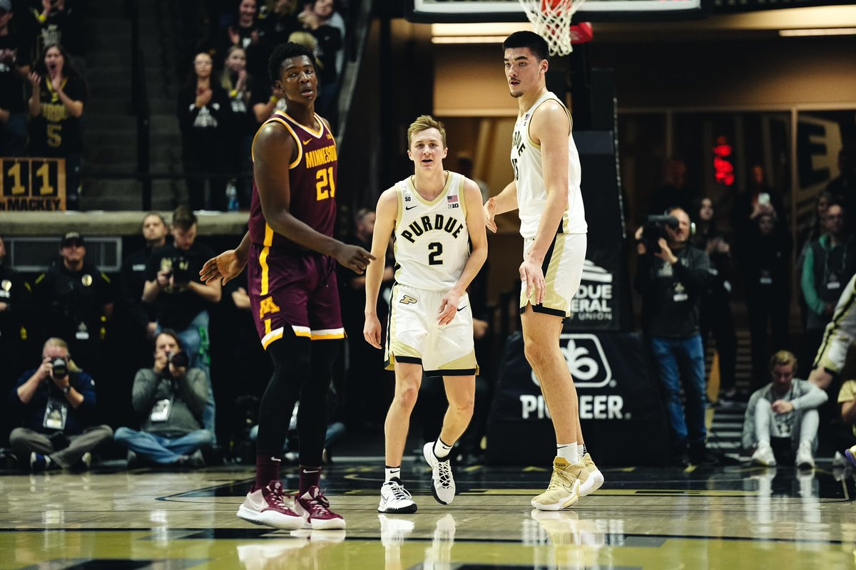BoilerBall's tweet photo. 📝 This week marks the first time in Big Ten history that the same teammates have won @B1GMBBall Player and Freshman of the Week in consecutive weeks. https://t.co/iMq3o6KamA