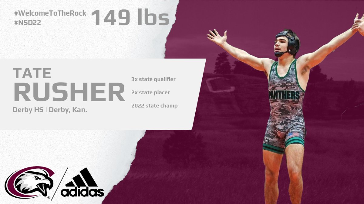 #WelcomeToTheRock, Tate Rusher!
Fr., 149
Derby, Kan. / Derby HS