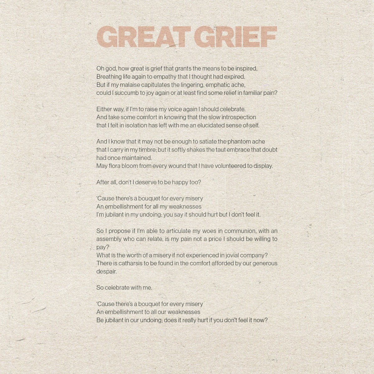 Hymn sheet for the congregation x