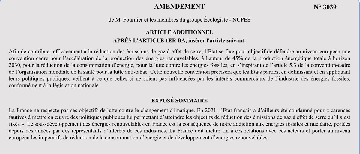 Gpe_EcoloSocial's tweet photo. 🔴❌ Notre amendement visant à fixer l’objectif de 45% d’EnR en 2030 dans la loi est rejeté. 
Notre objectif était de permettre à la France de rattraper son sous-développement des énergies renouvelables.
Visiblement, il n’est pas partagé par tout le monde 🤔 https://t.co/ULpDMMAyyC
