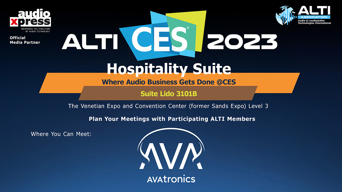ALTI Association (@altiassociation) on Twitter photo High-performance, wideband, smart Digital Active Noise Cancellation (ANC) Technology by <a href="/AVAtronics_SA/">AVAtronics</a>. Discover a unique AI adaptation to ANC technology at CES2023
Visit the ALTI@CES2023 Hospitality Suite.
#Transparency
#ActiveNoiseCancelling
#TWSEarbuds
#ALTIatCES2023 High-performance, wideband, smart Digital Active Noise Cancellation (ANC) Technology by <a href="/AVAtronics_SA/">AVAtronics</a>. Discover a unique AI adaptation to ANC technology at CES2023
Visit the ALTI@CES2023 Hospitality Suite.
#Transparency
#ActiveNoiseCancelling
#TWSEarbuds
#ALTIatCES2023