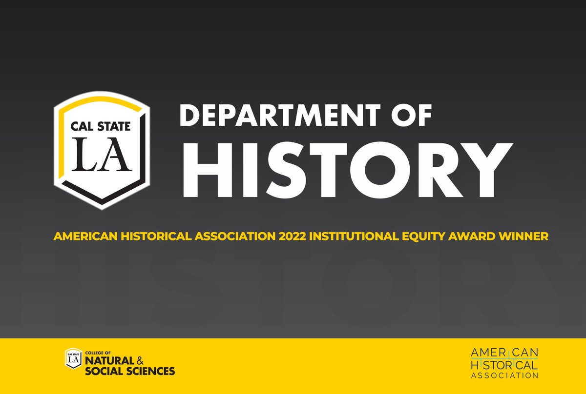 Congratulations to our Department of History, which received the 2022 Institutional Equity Award from <a href="/AHAhistorians/">American Historical Association</a>! The honor recognizes its success in recruiting and supporting Latinx, first-generation &amp; other students from underrepresented backgrounds. historians.org/research-and-p…