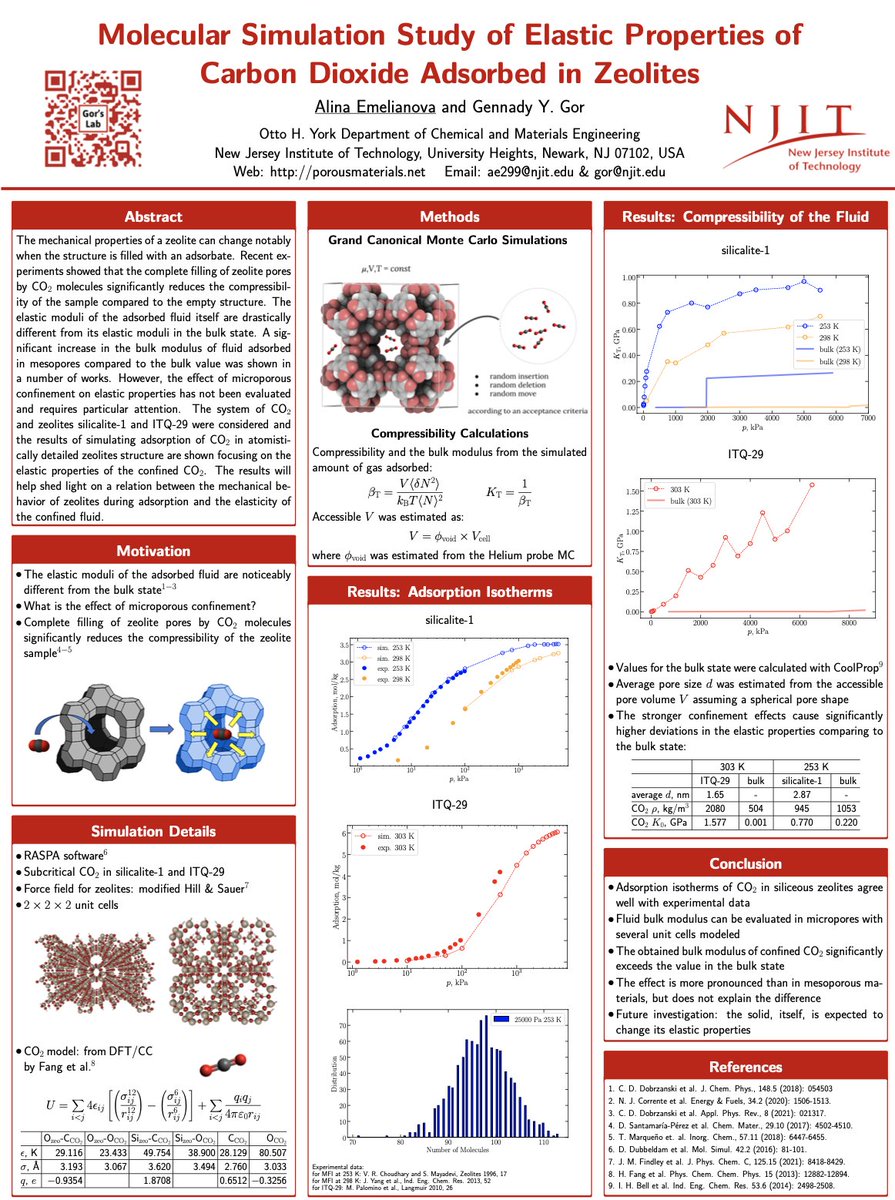 Alina Emelianova (@a_emelianova) on Twitter photo Happy to share my results on the Monte Carlo simulations of the elastic properties of carbon dioxide adsorbed in zeolites pores as a part of #IASTwitterPoster3. We showed that the bulk modulus of the adsorbed carbon dioxide is strongly affected by the gas pressure.
<a href="/IntAdsSoc/">International Adsorption Society</a> Happy to share my results on the Monte Carlo simulations of the elastic properties of carbon dioxide adsorbed in zeolites pores as a part of #IASTwitterPoster3. We showed that the bulk modulus of the adsorbed carbon dioxide is strongly affected by the gas pressure.
<a href="/IntAdsSoc/">International Adsorption Society</a>