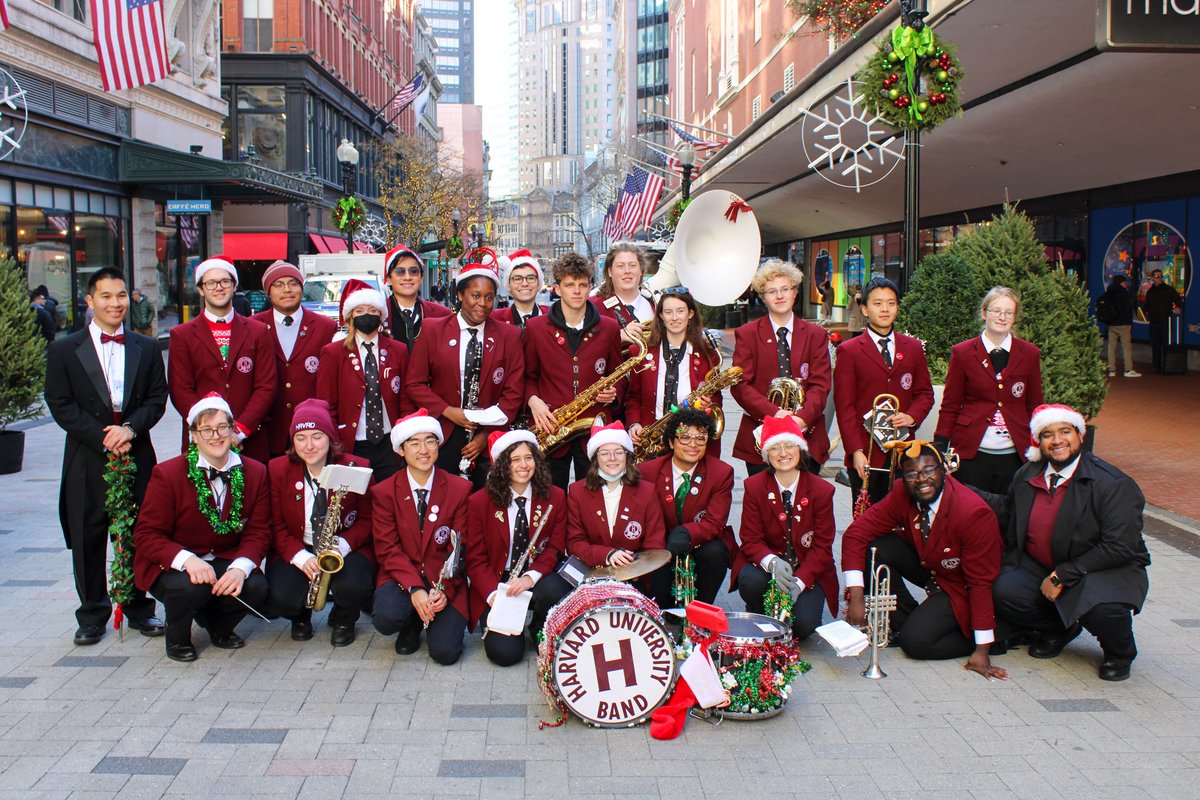 dtownboston's tweet photo. The holiday cheer was loud for all to hear this afternoon with the Harvard University Band! #DowntownBoston #bostonholidays #dtxholidays https://t.co/HfPGNl0kSd