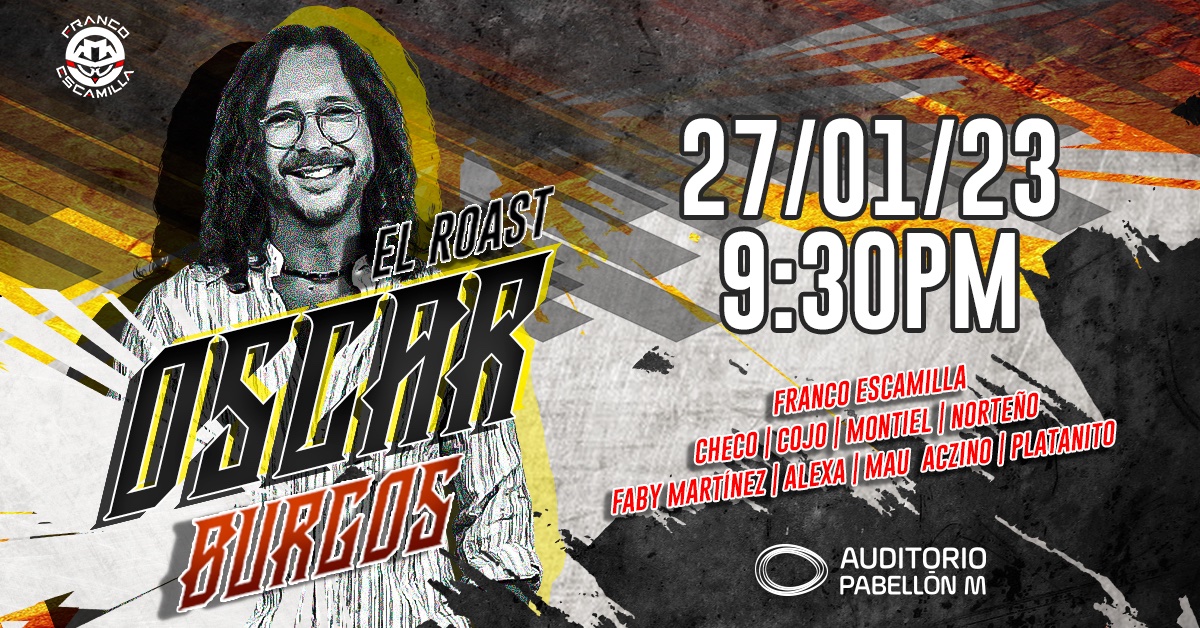 escenariognp's tweet photo. Un roast que no tendrá piedad de nada ni nadie. Llega a Monterrey el Roast de @OscarBurgosTv con artistas invitados. 😂🔥

¡No te lo pierdas este 27 de Enero a las 9:30PM! 👀

🎟️Boletos ya a la venta: 
🔹En taquillas del Auditorio Pabellón M
🔹En línea: https://t.co/saOaGPMnvD https://t.co/TNBskie40k