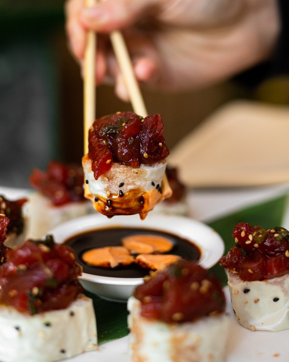 Did you know we have new menu items?

Say hello to one of the newbies that is quickly becoming a fan favorite, the Ahi Poke Rasta Tori. Make sure you try out this roll next time you dine with us!