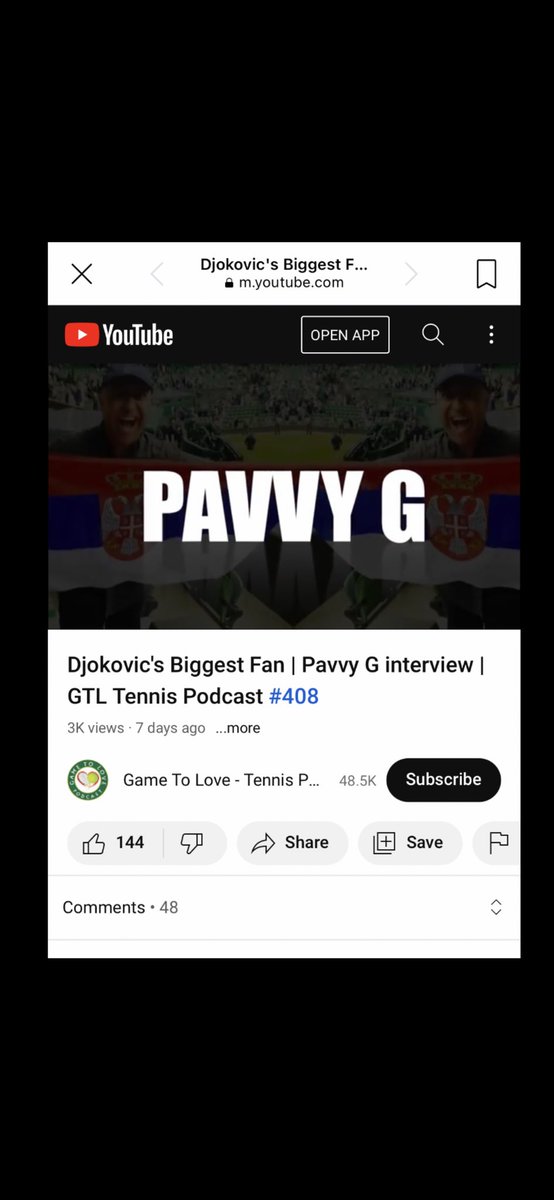 pavyg's tweet image. Over 3k views in the first week; I hope more Tennis podcasts/ media are like @GameToLove_ and continue to give those with different opinions a chance to put their perspective and views across. 

So many Tennis media outlets have the same perspective/ voices that stifles debate.