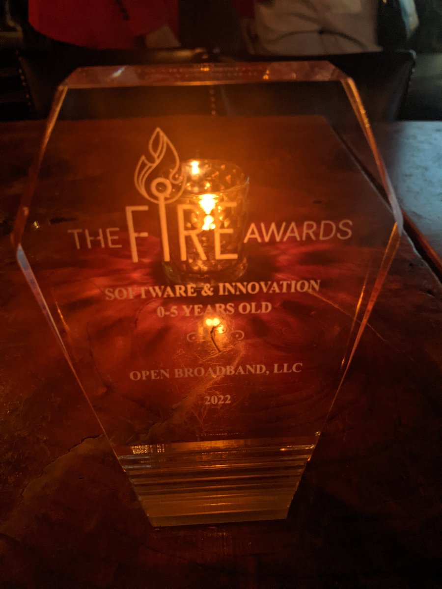 OpenBBNet's tweet photo. Proud of our team for the recognition tonight at the #CBJEvents On Fire Awards! @NCRuralCenter @BroadbandIO https://t.co/LBZnBnmXRh