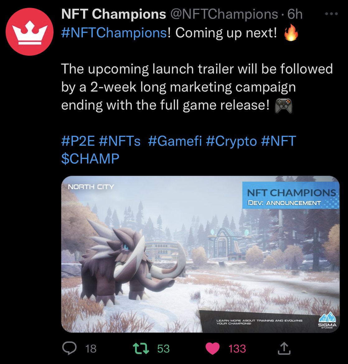 Malancan84's tweet photo. @cagyjan1 $Champ 👀 @NFTChampions 🚀 #P2E #GameFi build on #Polygon, beta just finished, new gameplay and game release coming next! 🙏
https://t.co/4IQllEgA7s https://t.co/Jl8Mb6OXdl