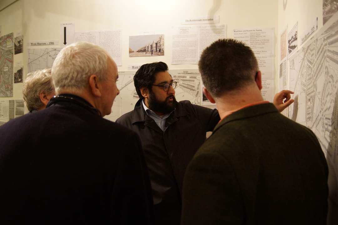 AsifHussain2021's tweet photo. Fantastic exhibition on the history of West Harrow put on by the WH Community Forum at @oneforty_harrow with @GarethThomasMP and others this evening. Learnt loads about the origins of our street names and long lost swimming pools! Check it out if you have time. Runs until Wed 7th https://t.co/MTuMupElZK