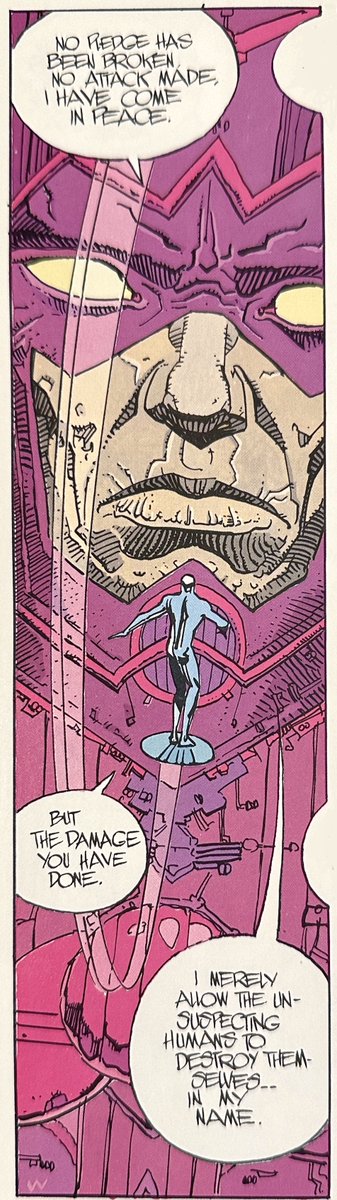RoqueInc's tweet photo. THE SILVER SURFER: PARABLE (1988)
By Moebius

#OnePanel [0011]
#comics 
👇 (1/3) https://t.co/dObClj6OQB