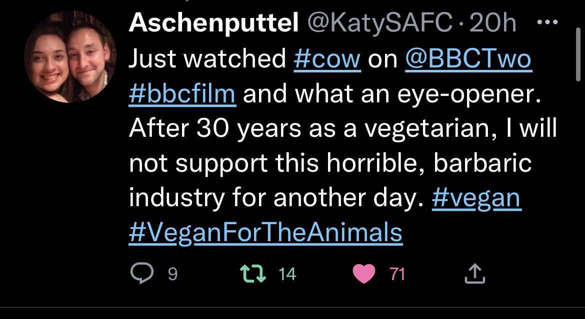 bennymaloneUK's tweet image. Some reactions to Cow shown on BBC 2 last night. When people see what we are advocating against