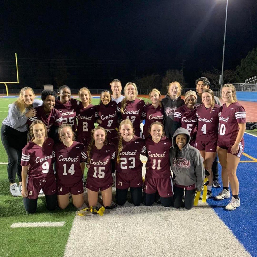 Congratulations Central High School Girls Flag Football for advancing to the State Championship Game this Thursday.  That makes two Carroll County Schools teams playing for GHSA State Championships Thursday at Center Parc Stadium.  #LIONSTRONG #ForksUp #24STRONG