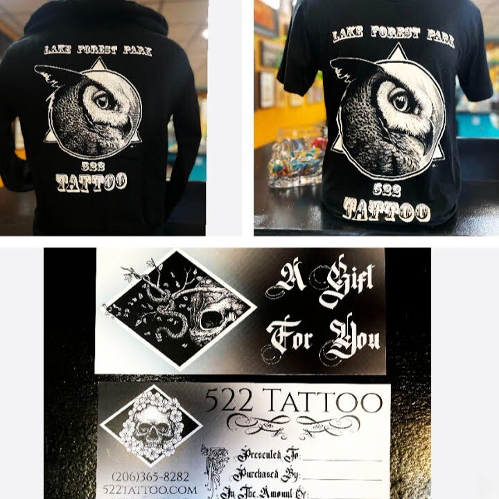 522Tattoo's tweet photo. Tis the season....... Call today to purchase a Gift Certificate, T-shirt, or zip up Hoodie and we can mail it out to ya. 
206-365-8282 https://t.co/bSxOdNPNl2