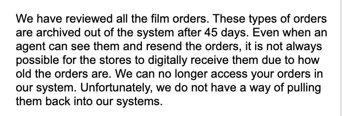 teresasabga's tweet photo. What the actual F @cvspharmacy... How do SIX rolls of film magically disappear after three months of waiting for them to be returned to the Brooklyn store? There was never any confirmation of receipt and no communication whatsoever. WORST service. https://t.co/j9tsRwQI9B