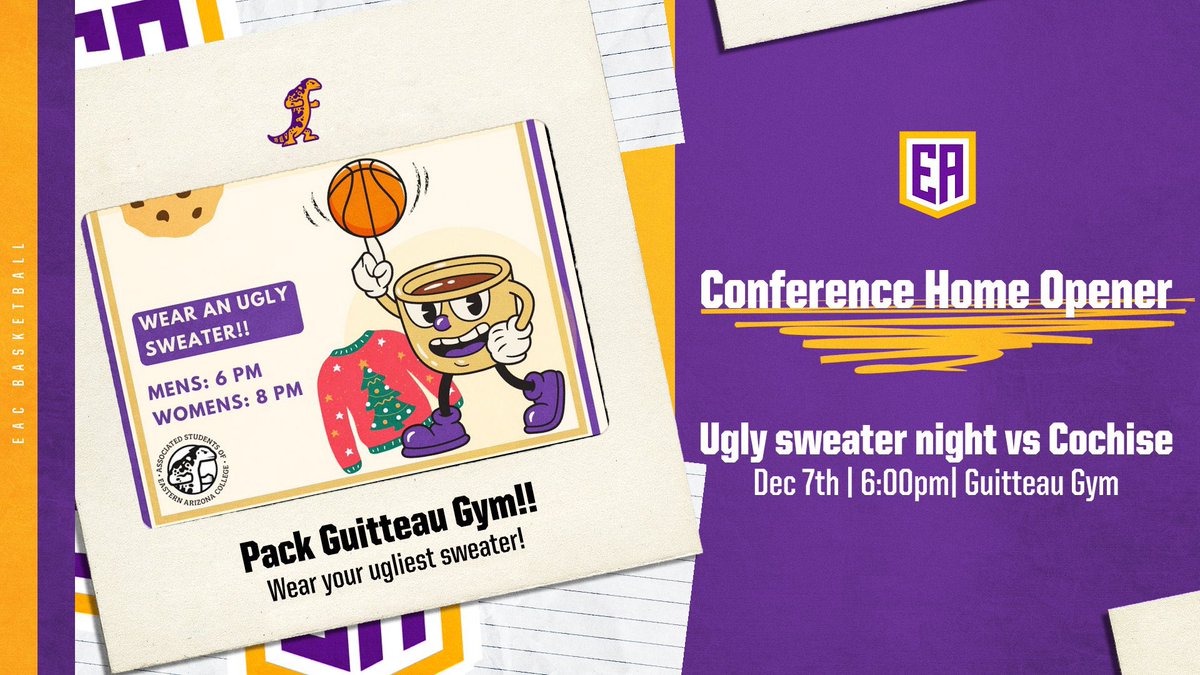 ea_mbb's tweet photo. Wednesday night! We need Monster nation to show out for our first conference home game!!! #UglySweater https://t.co/CkHmfPBLZG