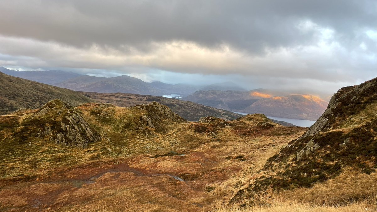 Ansomcneish's tweet photo. Great run up Ben Venue on Sunday morning. Incredible lights on the mountains and first signs of snow ❄️ Best way to de stress and feel ready for the week ahead #wellbeingweekend https://t.co/Bke31YCQyi