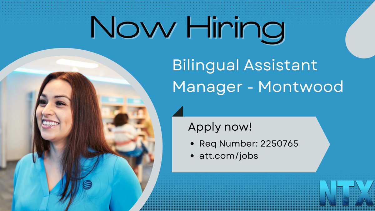 🛑🛑This is your sign! 🛑🛑Are you ready to take the next step in your career? El Paso is looking for its newest leader. Unete a nuestro equipo!

#ATTjobs #YouMatter #LifeAtAtt #NewYearNewYou

<a href="/Liz_Arch1/">Liz Archuleta</a> <a href="/silverlogic/">Richard Puente</a> <a href="/SSanjuaneloS/">Sandra S Sanjuanelo</a> <a href="/LynetteMAguilar/">Lynette Aguilar</a>