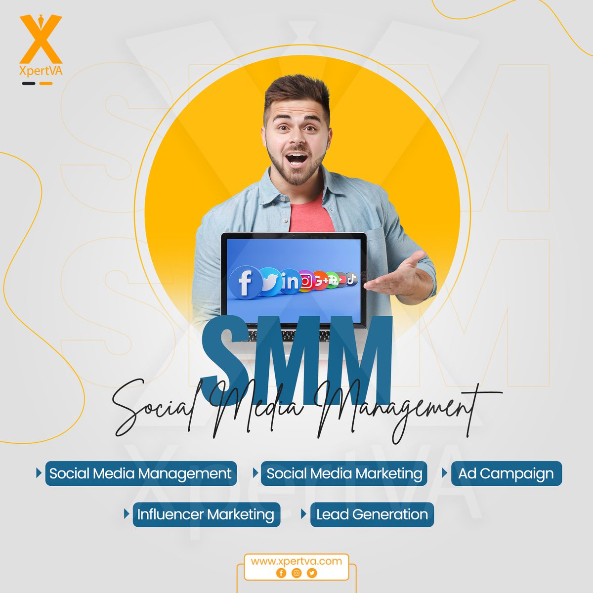 XpertVA's tweet photo. As a social media agency, XpertVA offers complete social media services, including social media management, social media marketing, ad campaigns, lead generation, influencer marketing, etc., helping your business grow.

#XpertVA #digitalmarketing #marketing #socialmediamarketing https://t.co/Jq5JxkMfCk