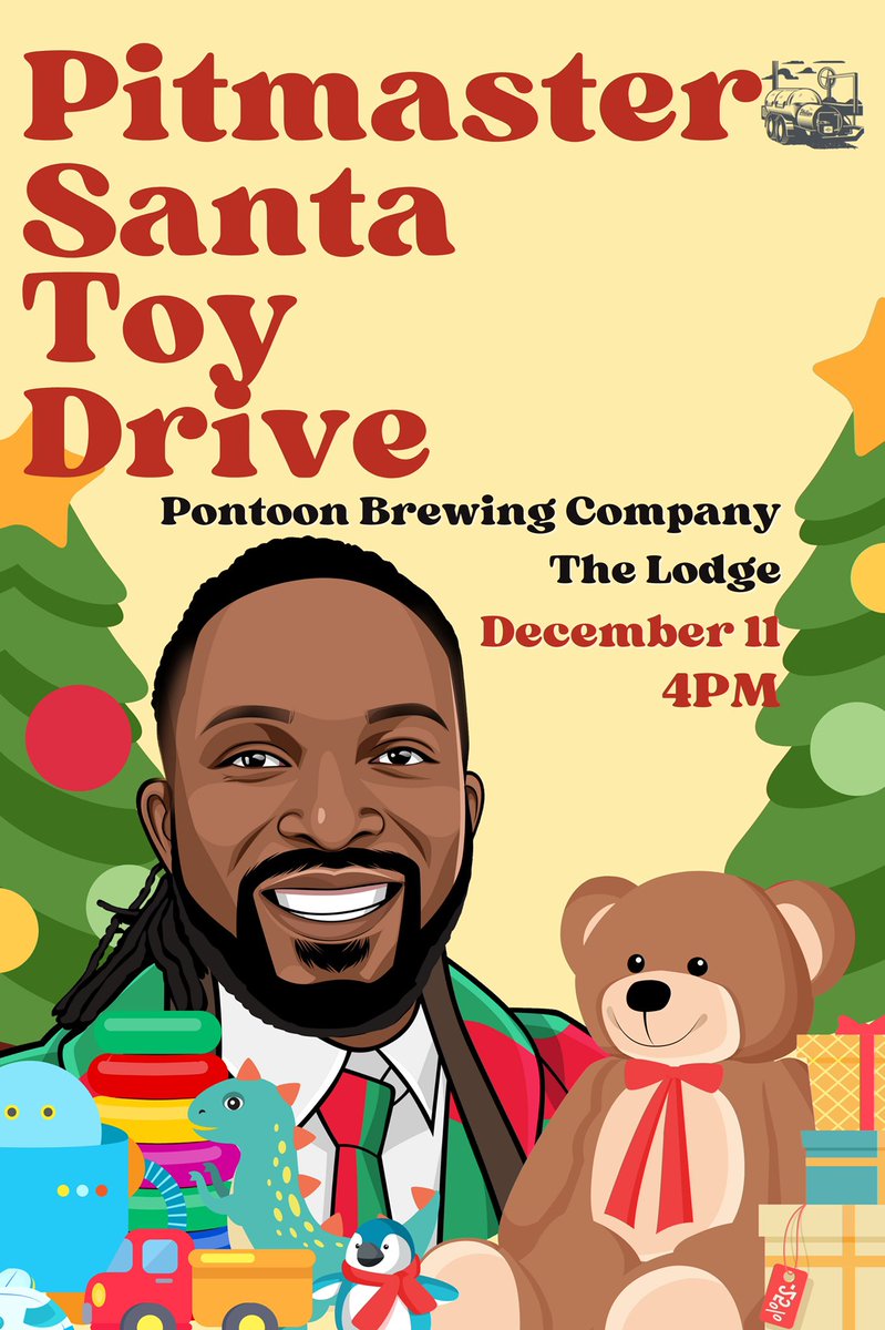PhilipsBarbeque's tweet photo. It’s that time of year again. Come join me for Pitmaster Santa at the new Pontoon Brewing Company location, The Lodge for free food. Just bring 2 unwrapped toys to donate to Childrens Healthcare of Atlanta https://t.co/i6HkZFmSLA
