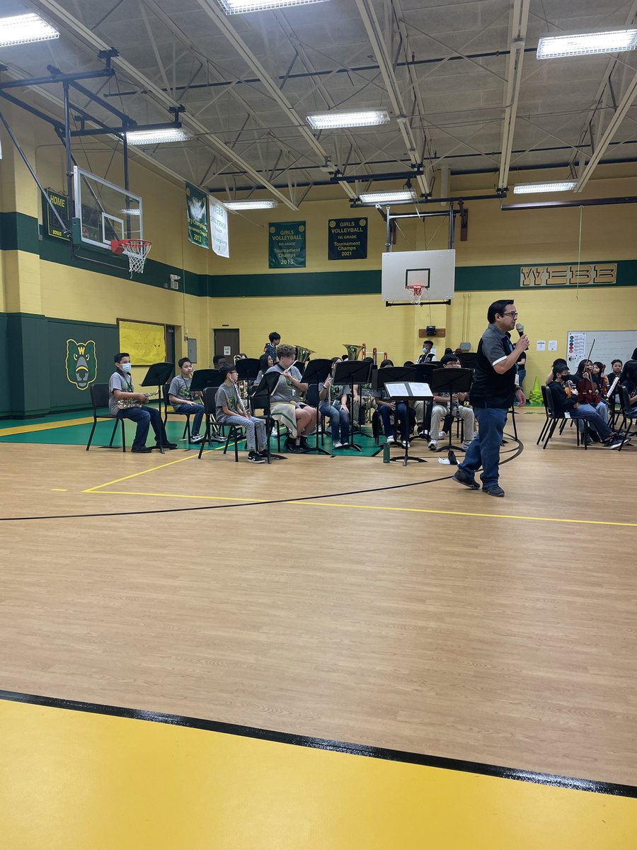 WebbMSBand's tweet photo. We had SO MUCH FUN playing for @SCES_Scorpions, @Abbett_AllStars, and @CES_Cougars on Friday for our annual Fine Arts Day!
We canβt wait to see the future Bears next year πππ» #TheGISDEffect #WebbPride #WebbTimeToShine #LetsGoBand https://t.co/tYo3g1rVeA