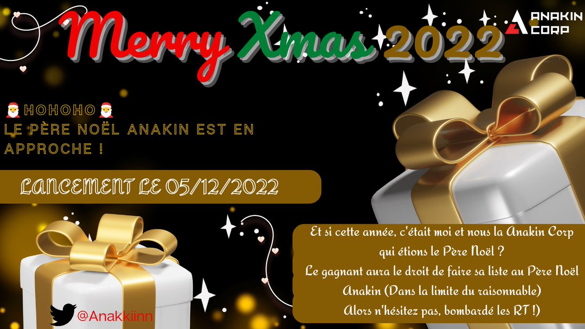 Anakkiinnn's tweet photo. 🎅𝐗𝐦𝐚𝐬 𝐢𝐬 𝐂𝐨𝐦𝐢𝐧𝐠 🎅 

Pour les fêtes de noël , la Anakin corp vous propose de gagner un Panier Garnis Gaming 🎁

ℙ𝕠𝕦𝕣  𝕡𝕒𝕣𝕥𝕚𝕔𝕚𝕡𝕖𝕣 ?
- RT ce tweet 
- Follow @Anakkiinnn 
- @ Un ami à toi dans les commentaires

#CONCOURS #ApexLegends https://t.co/18nQkitz5b