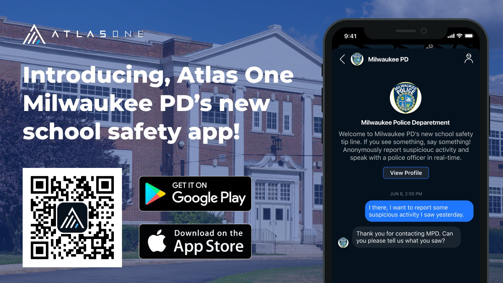Milwaukee Police on Twitter: "#MKEPD #AtlasOne Milwaukee Police partnered  with Atlas One to launch a school safety application that will help keep  Milwaukee students and community members safe and informed. Milwaukee is #