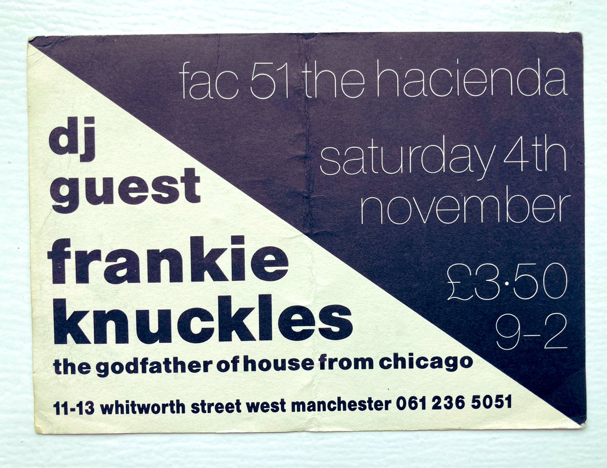 AcidGrandads's tweet photo. I will post an artefact each day until I forget #22

Flyer: Frankie Knuckles at the Hacienda, Manchester. 1989. https://t.co/29epdPLLFU