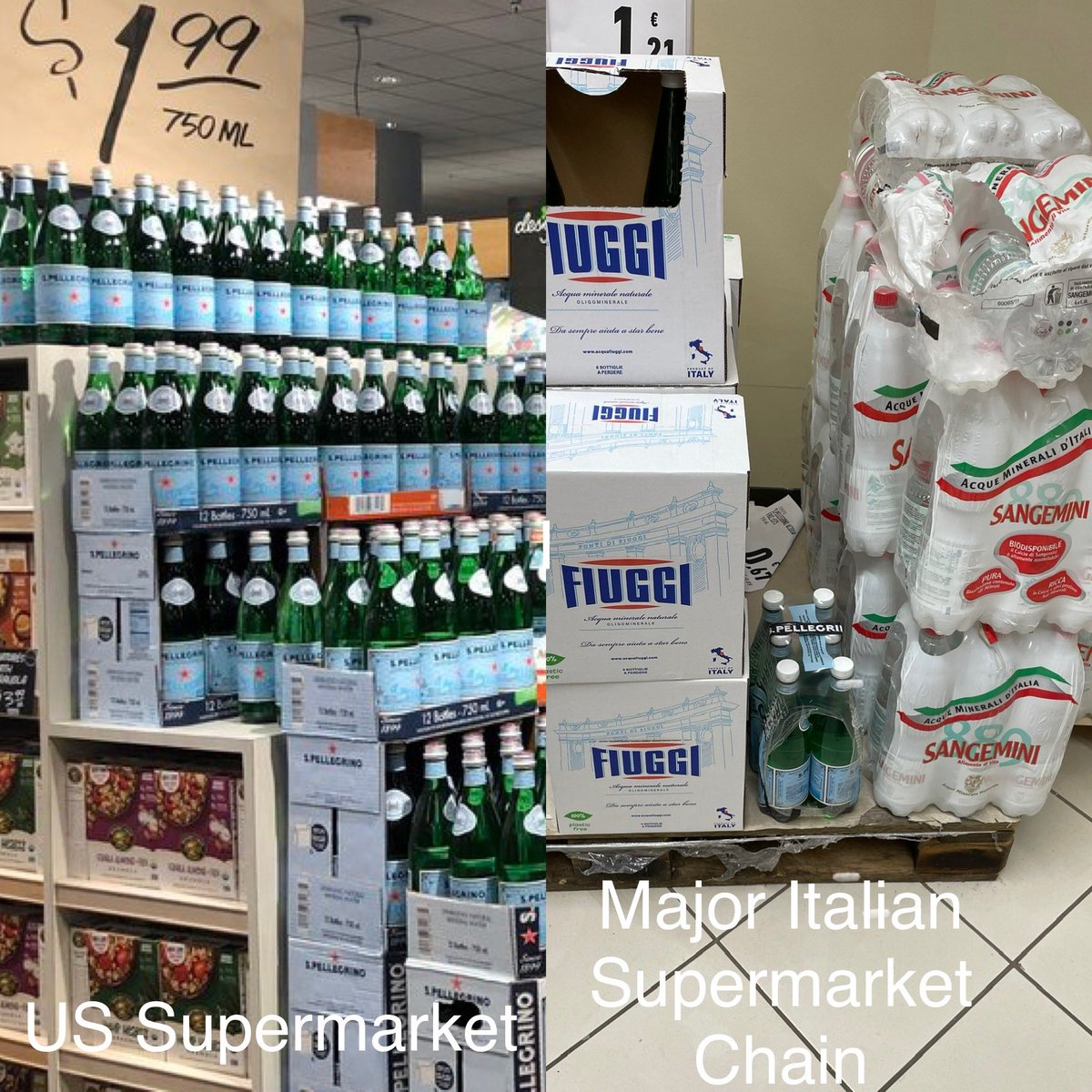 NRyanAnderson's tweet photo. @SanPellegrino I went to an Italian Supermarket for the first time. Are you guys more popular outside of Italy? Whats going on here? https://t.co/vMH0TQYxhf